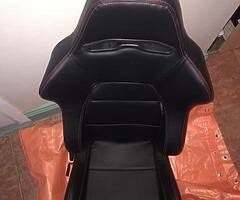 Sport Seat Type Eco Black/Red Stitch x 2 - Image 3/3
