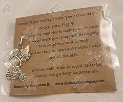 Biker Guardian Angel charm