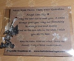 Biker Guardian Angel charm