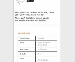 Towbar vivaro traffic