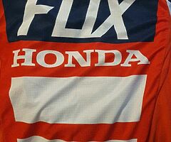 Fox racing Honda 180 Jersey and pants. Jersey size s pants size 30