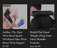 Baby shoes, womens shoes, gym accessories, gym clothing, smart watches