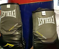 Boxing bag and gloves