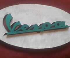 Wooden hand made Vespa Plaques Trojan