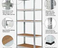 Heavy Duty 5 Tier Shelving Racking Units Garage Shed Container File Storage