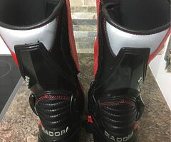 Diadora Motorcycle Boots Size 43/9 Good Condition Black and Red
