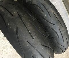 pair of michelin pilot power tyres