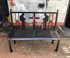 Benches .Grave Surrounds .hanging baskets .Gates  .flag pole holder .Crosses for grave and trees pm - Image 3/7