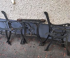 Cast iron summer seat ends and table end