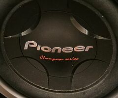 Car Pioneer subwoofer and 2x amp