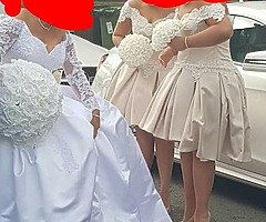 Wedding Dress& 3 Brismaids ,1 Flowergirl - Image 4/6