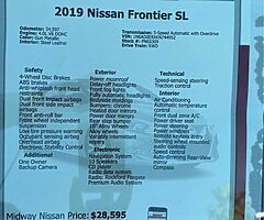 2019 Nissan Frontier · SL Pickup 4D 5 ft - Image 8/9