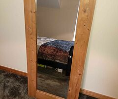 Solid oak full length mirror