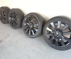 5x100 alloy wheels, 17 inch with nearly new tyres