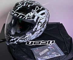 Icon Airflite Pleasuredome Redux Full Face Motorcycle Motorbike Helmet White