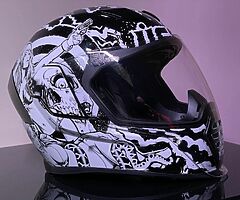 Icon Airflite Pleasuredome Redux Full Face Motorcycle Motorbike Helmet White