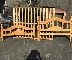Solid pine double bed