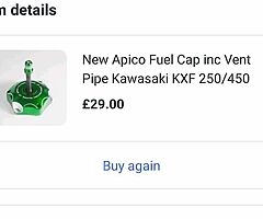 KX seat cover and fuel cap