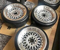 17 bbs 4x100 and 4x108 fit and no cracks or weld or etc best offer take this alloys away - Image 4/4