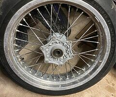 Supermoto wheels came off a ktm with Pirelli Diablo wheels done very little all bearing etc good