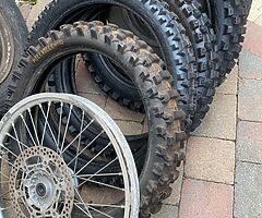 MX TYRES + yz 125 front rim