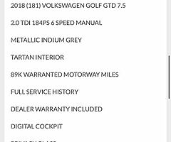 2018 VW Golf GTD from €470 P/M - Image 8/10
