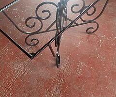 Iron table with glass