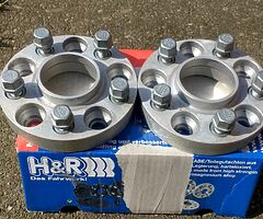 PAIR 25mm H&R 5x110 VAUXHALL SAAB WHEEL SPACERS ASTRA CORSA VECTRA OMEGA 93 95 900 ALLOYS STANCE