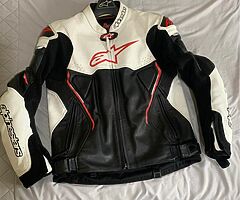 Alpine stars two piece leather suit