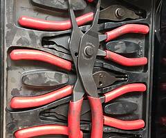 Snap on circlip pliers full set