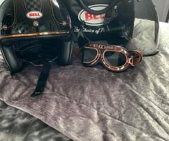 bell helmet and googles wore once