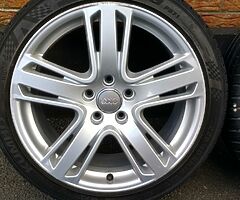 18" GENUINE AUDI A3 MK3 S3 S LINE ALLOYS EXCELLENT TYRES 5x112 WHEELS SEAT SKODA VW GOLF LEON CADDY