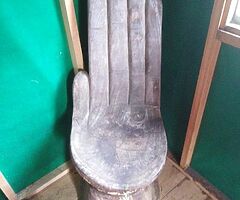 Two lovely wooden chairs hand carved
