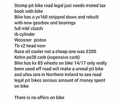 2022 Road legal pitbike  Gp cube