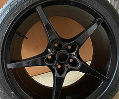 Honda Accord alloys resprayed designed for Volkswagen Golf with spigot rings inc, and 4 good tyres