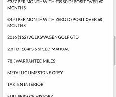 2016 VW Golf GTD from €367 P/M - Image 8/10