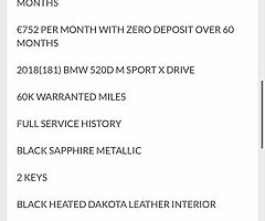 2018 BMW 520d MSport X Drive from €543 P/M - Image 8/10
