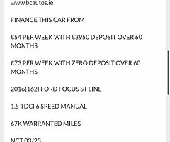 2016 Ford Focus ST Line from €54 P/W - Image 8/10