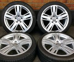 18" GENUINE AUDI A3 S3 SALOON ALLOYS GREAT TYRES 5x112 WHEELS SEAT SKODA VOLKSWAGEN