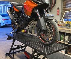 Motorcycle motorbikes ramps, table, lifts, work bench.