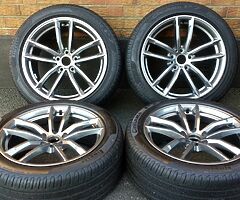 18" GENUINE BMW 5 SERIES (2019) M SPORT 662M STAGGERED ALLOYS PIRELLI P7 TYRES 5x112 WHEELS