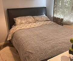 King size leather bed