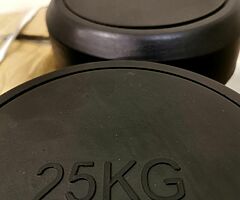 Rubber Coated 25kg Dumbbells. UK, ROI. & NI