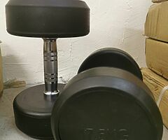 Rubber Coated 25kg Dumbbells. UK, ROI. & NI