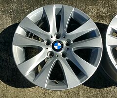 2 x 17" GENUINE BMW 3 SERIES E90 E91 E92 E93 ALLOY WHEELS 8J 5x120pcd