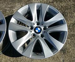 2 x 17" GENUINE BMW 3 SERIES E90 E91 E92 E93 ALLOY WHEELS 8J 5x120pcd