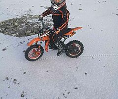 50cc scrambler / dirt bike and safaty gear