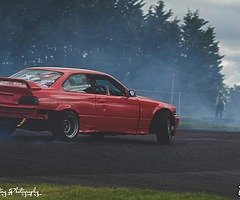 E36 drift car and trailer