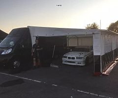 Large L shaped awning by the awning company bolton