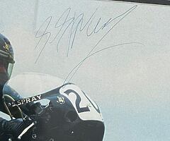 JPS Norton Framed Print ORIGINAL Signatures of Trevor Nation Steve Spray Isle of Man TT Joey Dunlop